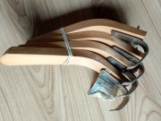 Wieszaki do garderoby drewno metal PRL 4 sztuki