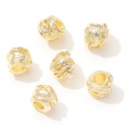 Koraliki Dystansowe 5x6 mm., Pozłacane 14K, 5 szt. (nie traci koloru!)