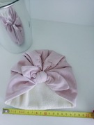 Czapka turban róż kokarda newbie