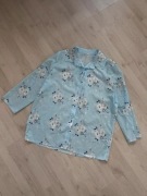 niebieska koszula w kwiaty turkusowa XXL 44