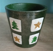 Mała ceramiczna doniczka świąteczna 