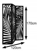 Parawan drewniany Atmosphera czarny nowoczesny 3 skrzydła 120x170 cm