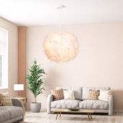 ALLOMN Lampa wisząca Skaulo LED z piór, E27, Ø 22 cm, biała