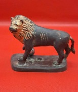 RZEŹBA LWA Z KULA Z BRĄZU ITALY 30s