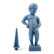 Figurka do doniczki - Chłopiec sikający w kwiaty - ciemny szary - mała