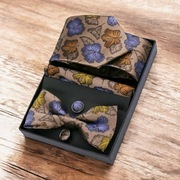 Elegancki zestaw męskich dodatków, krawat i mucha „Stylowa równowaga”