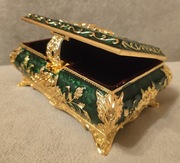 DUŻA piękna szkatułka włoska w emalii na biżuterię, w stylu Faberge.
