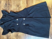 Sukienka Podwójny Guzik Zmarszczony 