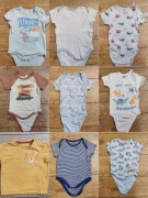 Zestaw 8 body z krótkim rękawem i jedna koszulka r 80 (9 sztuk)