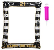 Nadmuchiwana Ramka Urodzinowa | Dekoracja Foto | Impreza | 21 urodziny