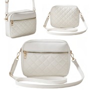 Torebka damska biała skórzana Pikowana mała Na ramię Listonoszka