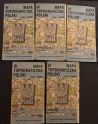 Zestaw 5 map topograficznych Polski 1990 r.