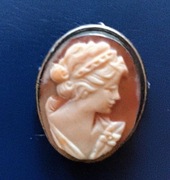 Broszka zawieszka kamea muszla srebro antyk okazja 11 piękna  