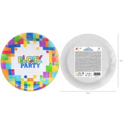 Talerzyk papierowe w  klocki 7cali 6szt.