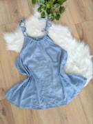 Lniana Bluzka rozkloszowana bez rękawów 3XL/46 len Marks&Spencer