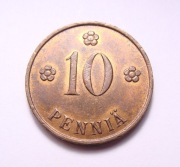 Finlandia 10 pennia 1939 ŁADNA!