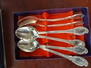 PRL Polsrebro posrebrzane łyżeczki do herbaty bardzo ładne w pudełku