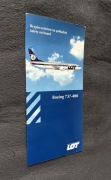 Safety Card/Karty Bezpieczeństwa Polskie Linie Lotnicze LOT Boeing 737-400