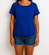 Niebieska kobaltowa elegancka koszulka prosta xl 