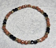 Bransoletka piasek pustyni z turmalinem czarnym