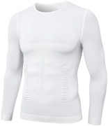 Koszulka kompresyjna MEETYOO męska modelująca długi rękaw biała nowa L/XL