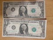 Banknoty 1dolarowe rok produkcji 1969 i 1974