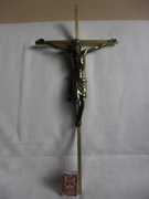 STARY MOSIĘŻNY KRZYŻ Z CHRYSTUSEM 45 CM.