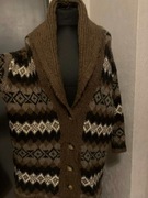 ZARA długi sweter kardigan wdzianko narzutka oversize wełna moher alpaka