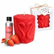 Duża świeca zapachowa dla zakochanych – 330 g | Intensywny zapach | Prezent