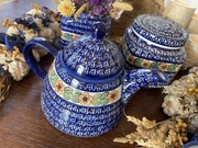 Zestaw Ceramika Bolesławiec czajnik pojemnik