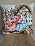 Dekoracyjne poszewki na poduszki poszewki wielkanocne w zające 40x40
