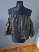 Piękna bluzka bluzeczka zara M/38 czarna złota andrzejki sylwester