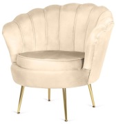 Krzesło Fotel Muszla Lugano DONNA VELVET BEIGE
