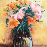 Obraz kwiaty pastel, vintage, klasyczny 50 x 70 cm