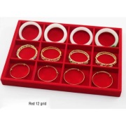 Ekspozytor taca na biżuterię na pierścionki i kolczyki czerwony 15 sztuk