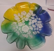 Wielka patera szklana kolorowa 43 cm