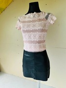 Nieprześwitująca bluzka XS/S 34/36 z koronki