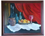 Obraz olejny na płótnie "Martwa natura" 95 x 80 cm Gabriel 1988r.