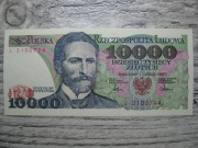 BANKNOT PRL 10000 ZŁOTYCH 1987 ROK SERIA L S. WYSPIAŃSKI UNC