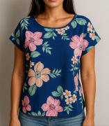 Bluzka kwiaty duże M L XL oversize 