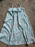 Sukienka letnia bawełniana flamingi 128