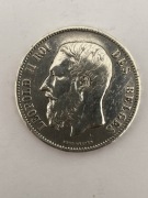 LEOPOLD II ROI DES BELGES  srebro 900/1000  moneta z r.1871