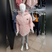 kurtka parka pudrowy róż r 128
