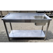 ZLEW 1 KOMOROWY Z BLATEM I PÓŁKĄ - 140/60/85 CM - M.957.N.