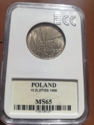 10 zł 25 lat ludowego Wojska Polskiego MS65