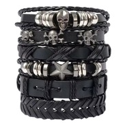 Bransoleta skórzana boho gotyk motor rock cool bransoletka wiking prezent.