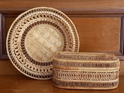 talerz i puzderko wiklinowe  ,koszyki