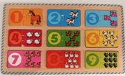 Ukladanka puzzle drewniane uczy liczb