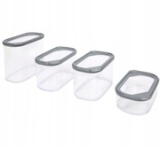 Zestaw 4 pojemników na żywność z pokrywkami organizery kuchenne