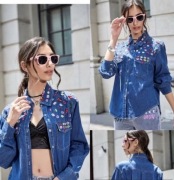 Koszula jeansowa z kamieniami – denim – nowa z metką – S M L